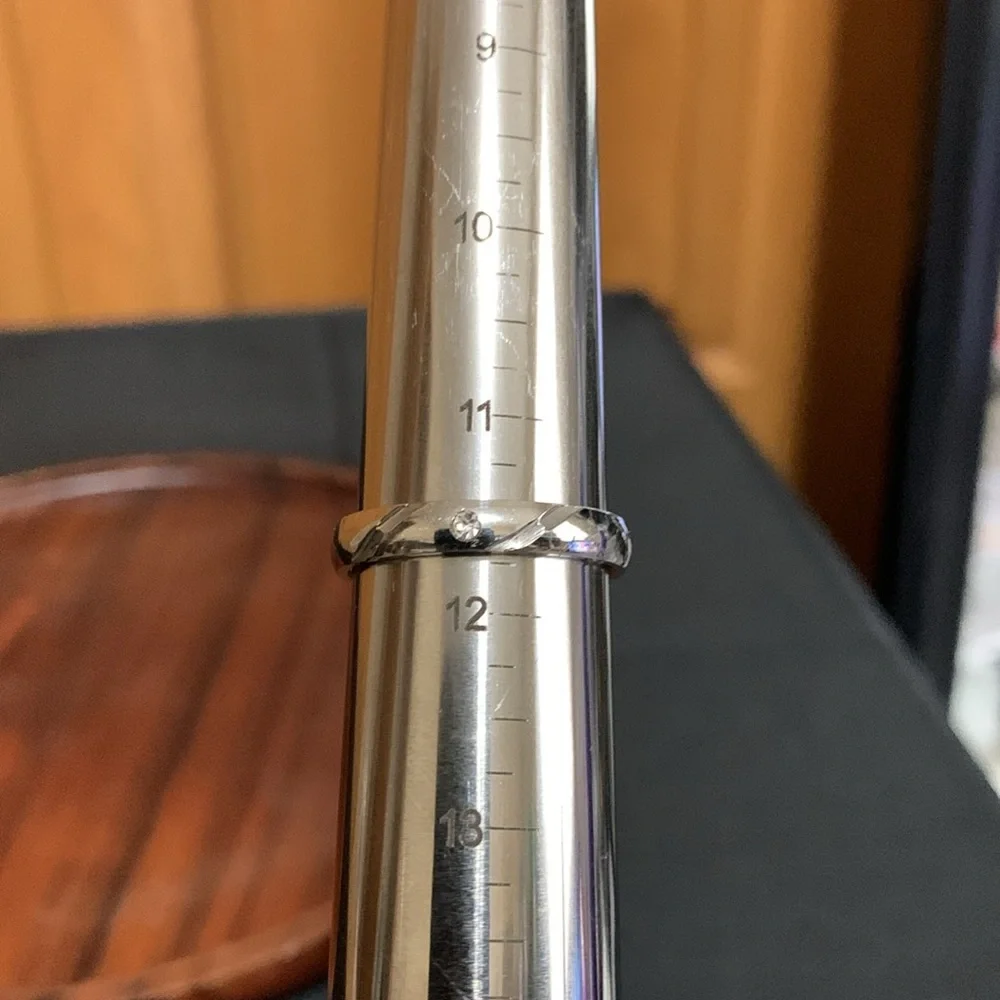 Stainless steel cz ring size 11.5